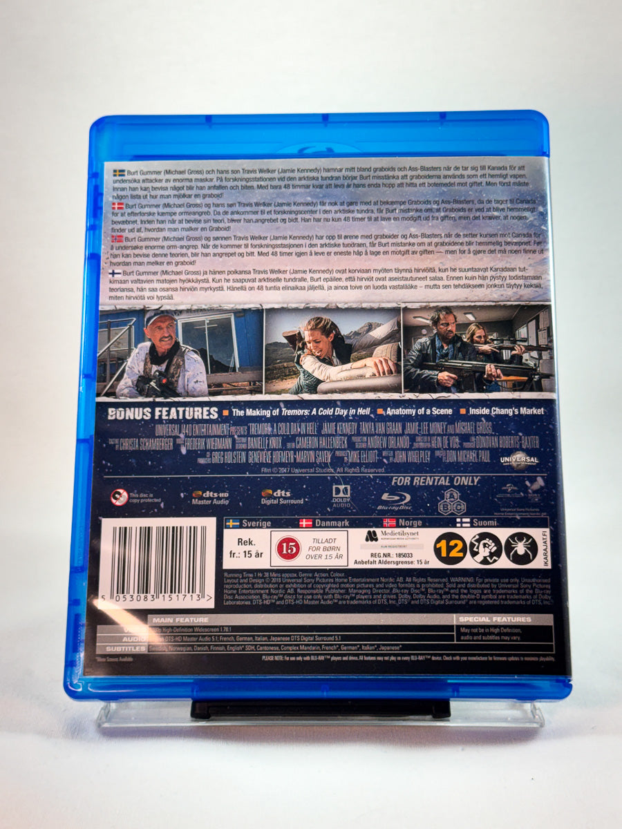 Bakside av cover til Tremors: A Cold Day in Hell, brukt Blu-ray hos Brukbar Film