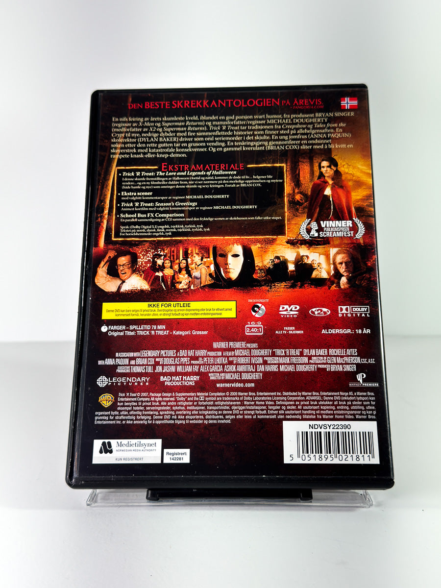 Bakside av cover til Trick 'r Treat på DVD