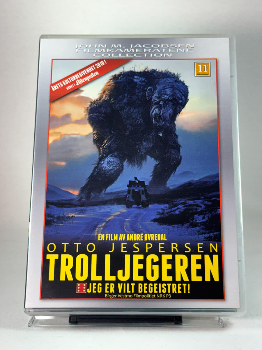 Forside av brukt DVD-utgave av Trolljegeren, norsk fantasyfilm med ikonisk cover hos Brukbar Film