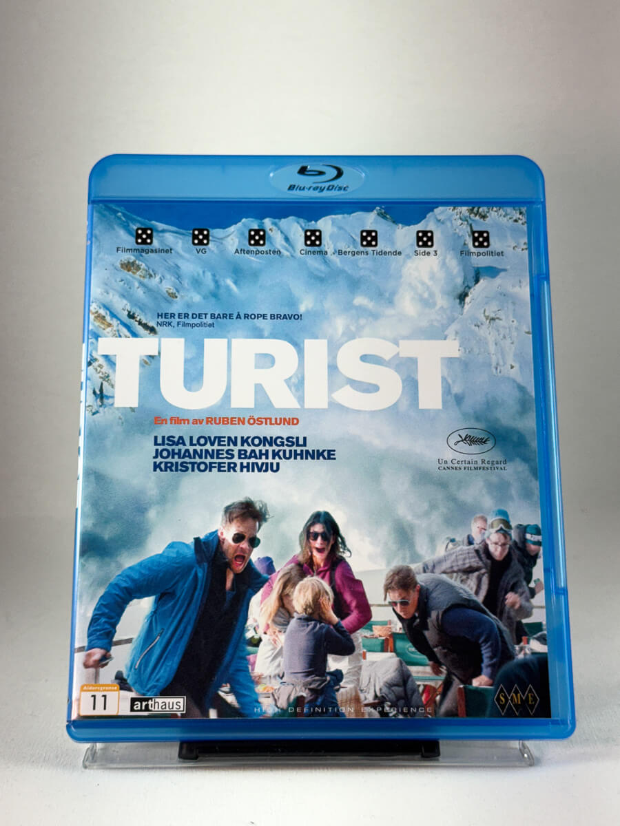 Forside av Blu-ray-cover til Turist, bruktfilm tilgjengelig hos Brukbar Film