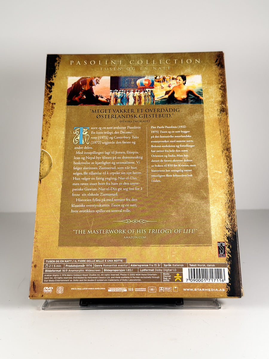 Bakside av cover til Tusen og én natt på DVD