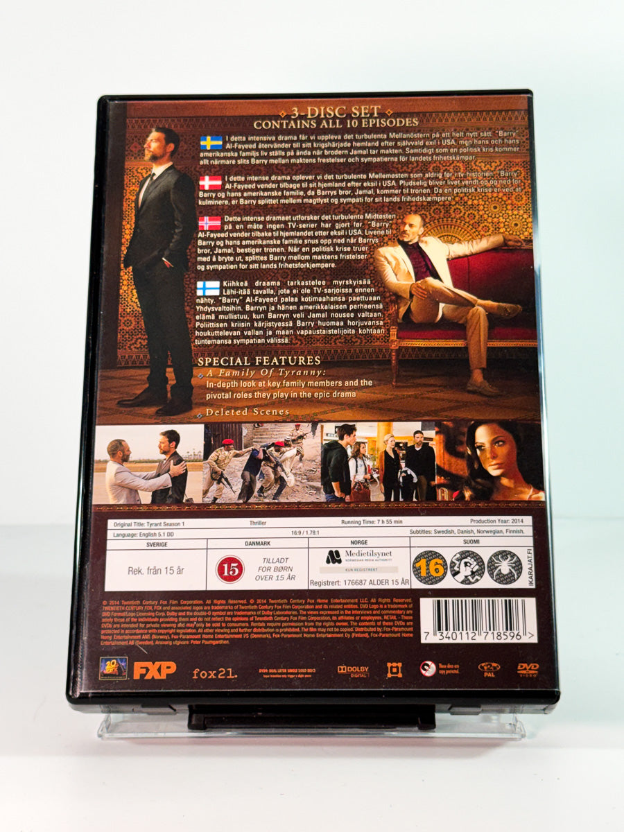 Bakside av cover til tyrant complete first season, brukt DVD hos Brukbar Film