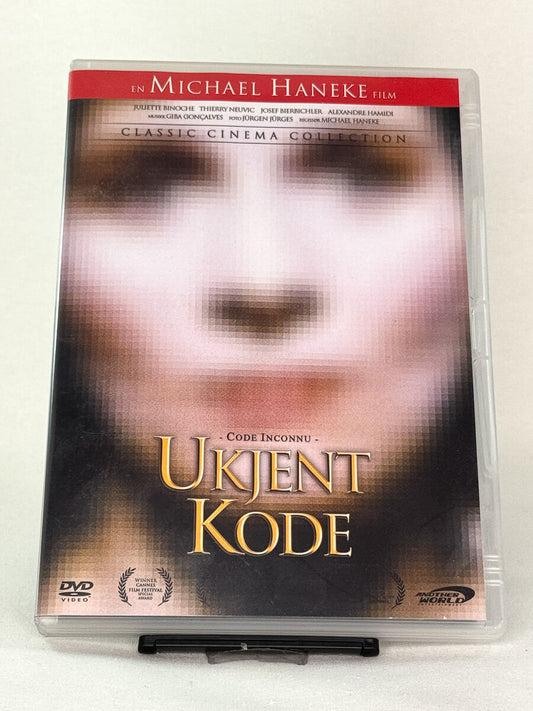 Forside av DVD-cover til Ukjent kode, bruktfilm på DVD hos Brukbar Film
