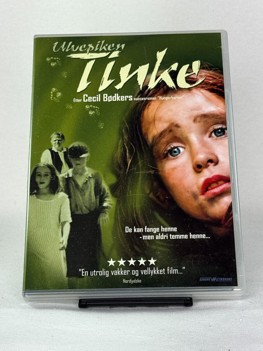 Forside av Ulvepiken Tinke DVD-cover – brukt barnefilm basert på bok, tilgjengelig hos Brukbar Film