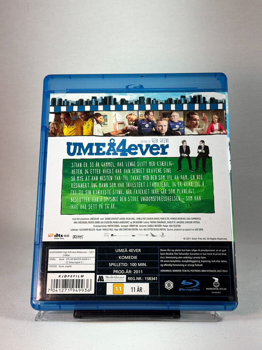 Bakside av cover til Umeå4ever, brukt original Blu-ray hos Brukbar Film