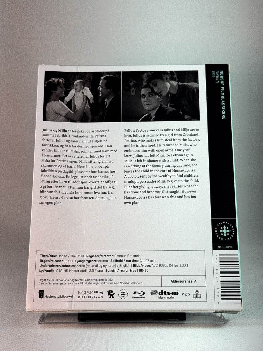 Bakside av cover til Ungen, brukt Blu-ray hos Brukbar Film