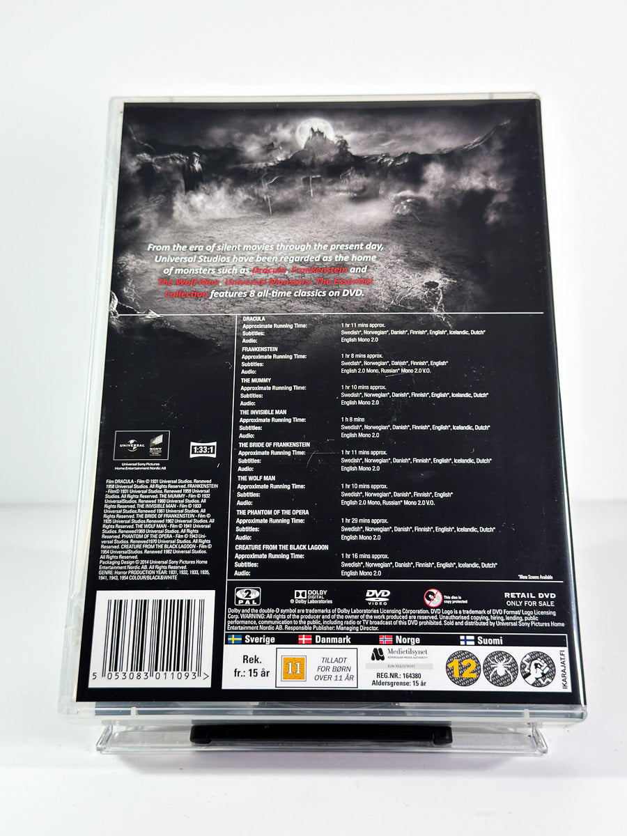 Bakside av cover til Universal Monsters – The Essential Collection på DVD