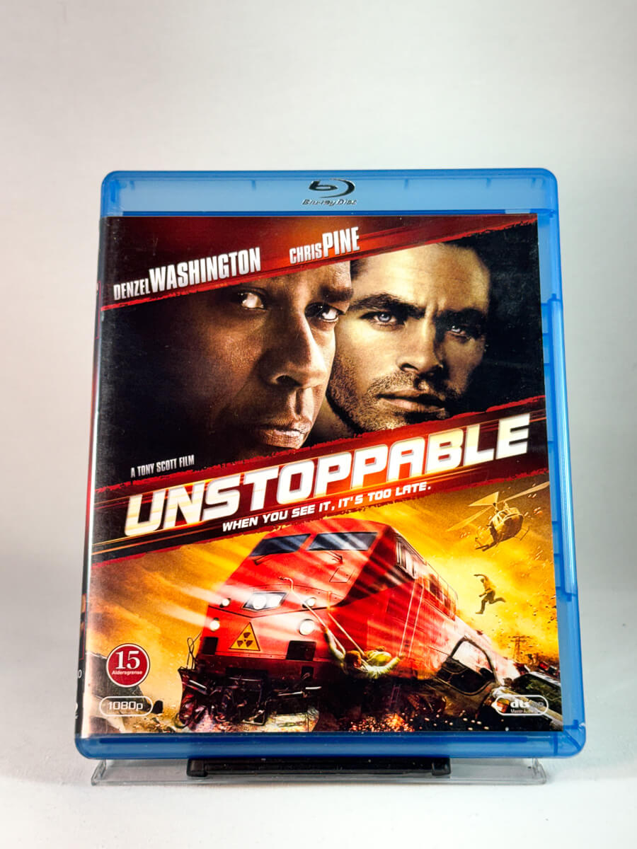Forside av cover til Unstoppable, brukt Blu-ray hos Brukbar Film