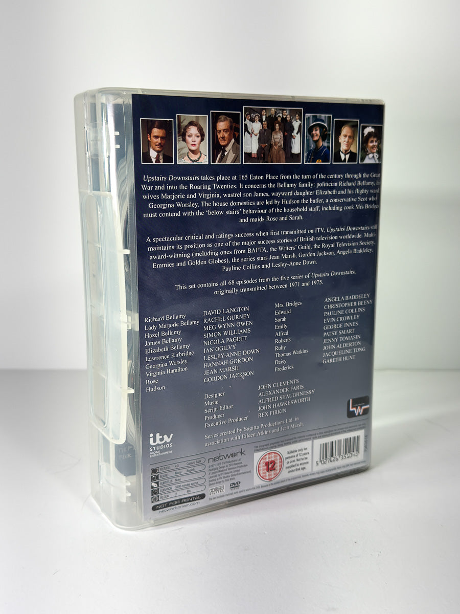 Bakside av cover til Upstairs, Downstairs – The Complete Series på DVD