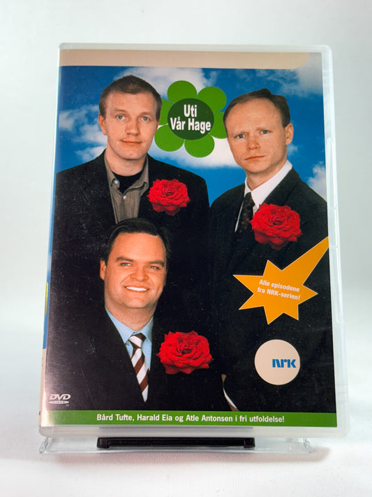 Forside av filmcover til Uti vår hage, brukt DVD med NRK-humor hos Brukbar Film