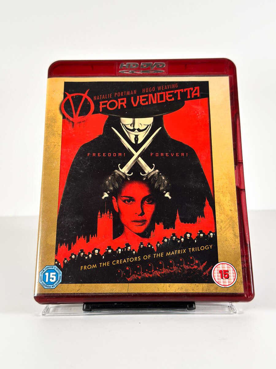 Forside av cover til V for Vendetta på HD DVD