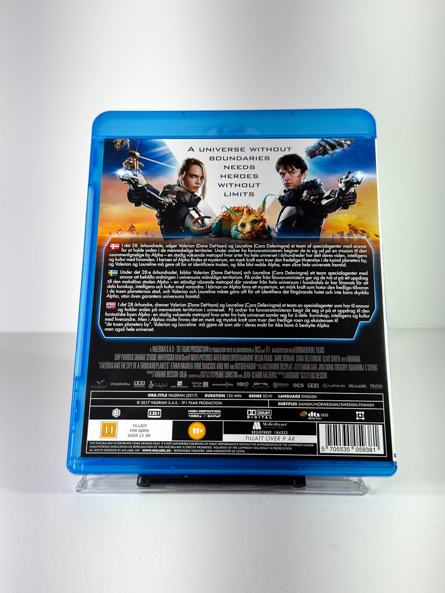 Bakside av cover til Valerian and the City of a Thousand Planets på Blu-ray