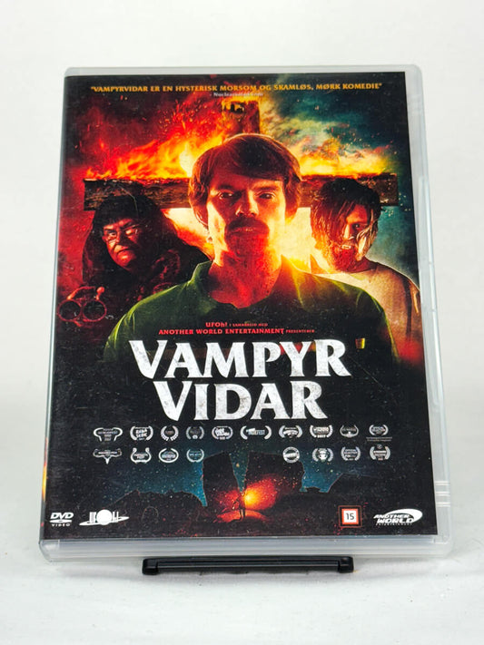Forside av DVD-cover til Vampyr Vidar – norsk kultfilm på DVD, brukt originalfilm tilgjengelig hos Brukbar Film