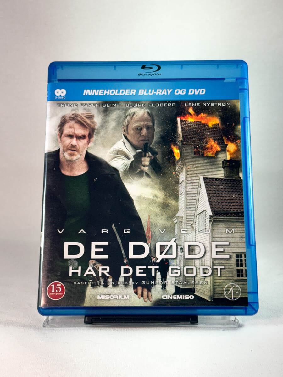 Forside av cover til Varg Veum – De døde har det godt, bruktfilm hos nettbutikken Brukbar Film