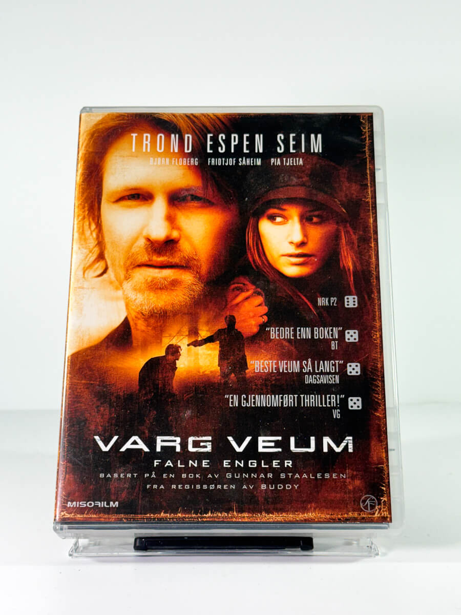 Forside av cover til varg veum falne engler, bruktfilm på DVD hos Brukbar Film