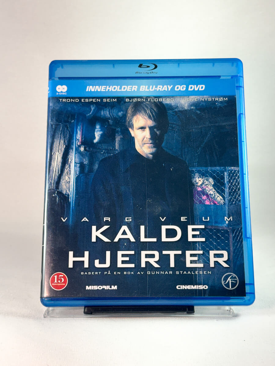 Forside av cover til Varg Veum – Kalde hjerter, bruktfilm på Blu-ray hos Brukbar Film