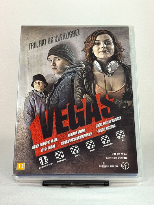 Brukt DVD Vegas – forside av norsk filmcover, drama med ungdomstema på DVD fra Brukbar Film