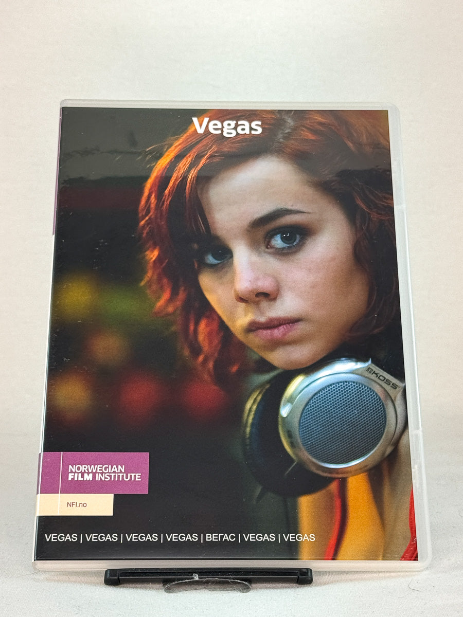 Forside av DVD-cover til Vegas – norsk ungdomsdrama regissert av Gunnar Vikene, utgitt av Norwegian Film Institute, brukt DVD hos Brukbar Film.