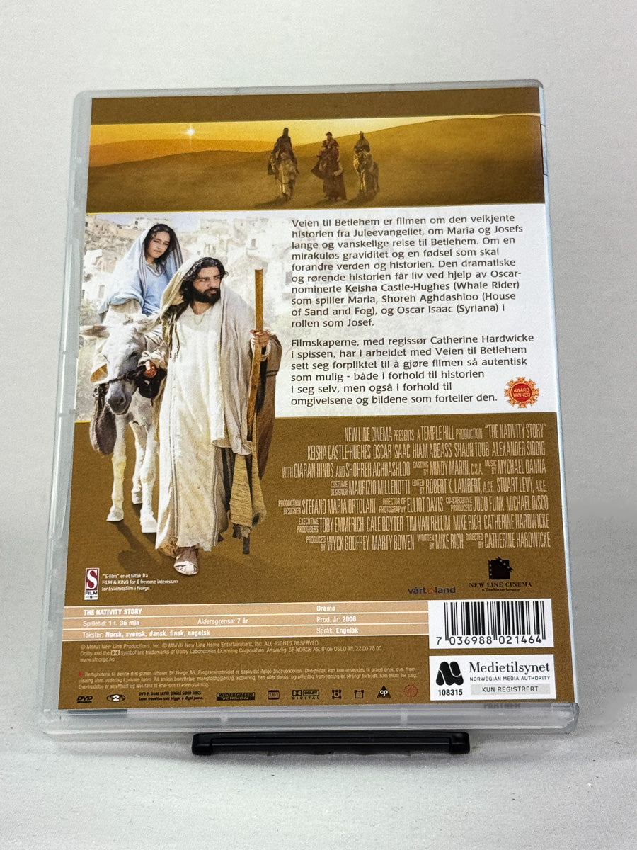 DVD-bakside til filmen Veien til Betlehem
Baksiden viser info, spesifikasjoner og eventuell ekstratekst – produktbilde fra nettbutikken Brukbar Film