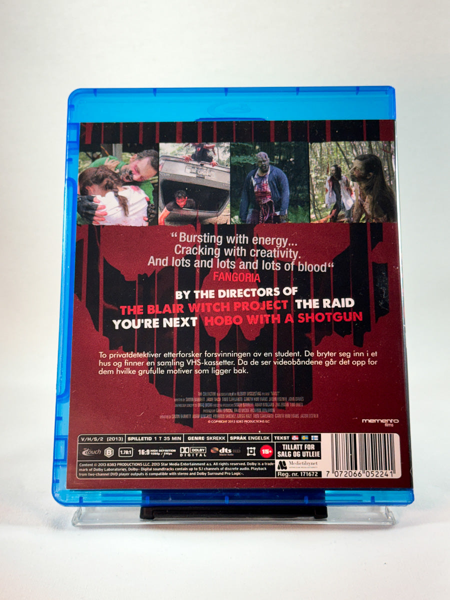 Bakside av cover til V/H/S/2, brukt Blu-ray hos Brukbar Film