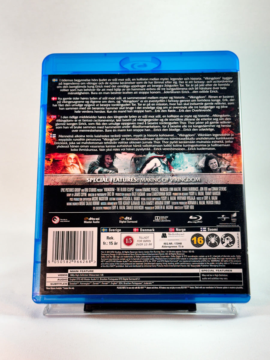 Bakside av cover til Vikingdom, brukt Blu-ray hos Brukbar Film