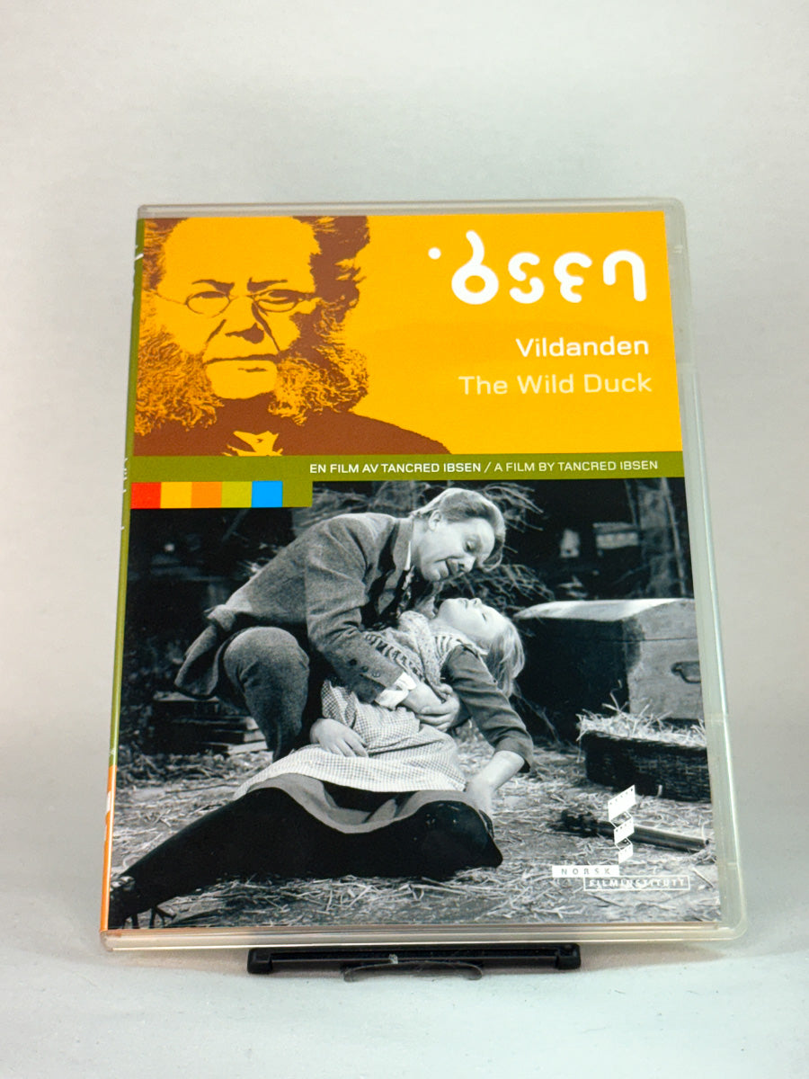 Forside av DVD-en Vildanden (1963) – Tancred Ibsens siste spillefilm, basert på Henrik Ibsens klassiske skuespill, brukt DVD fra Brukbar Film.