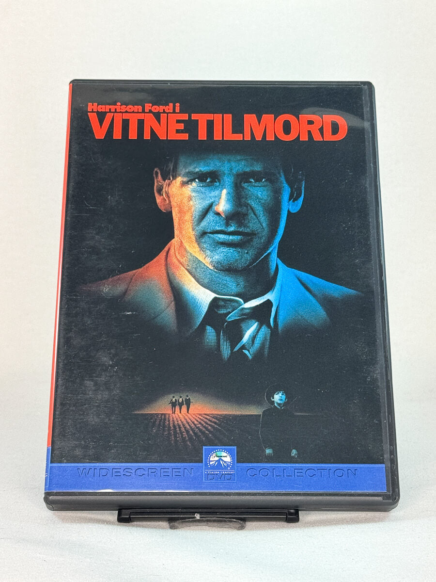 Forside av DVD-cover til Vitne til mord, bruktfilm hos nettbutikken Brukbar Film