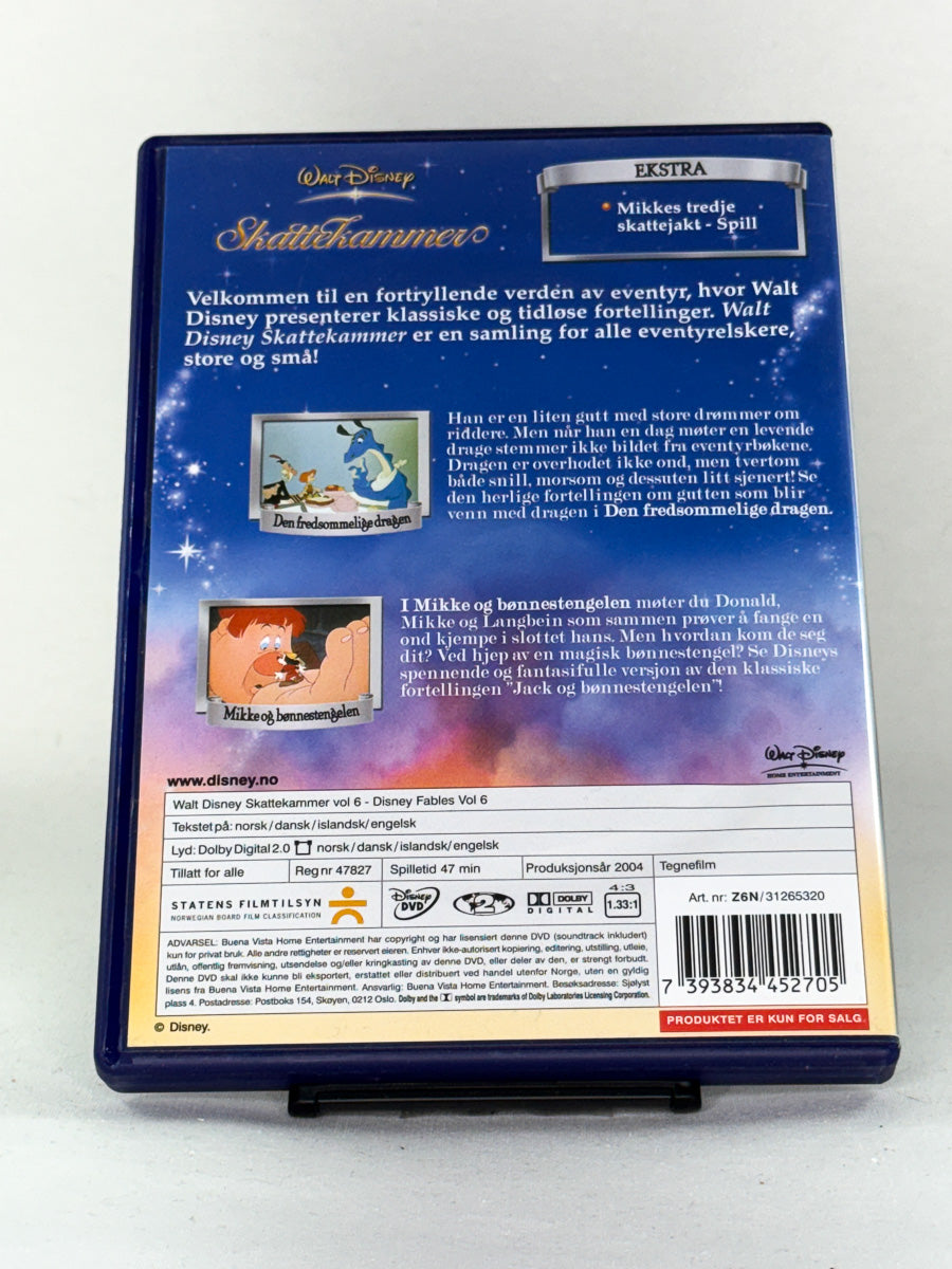 DVD-bakside til filmen Walt Disney Skattekammer Volum 6
Baksiden viser info, spesifikasjoner og eventuell ekstratekst – produktbilde fra nettbutikken Brukbar Film