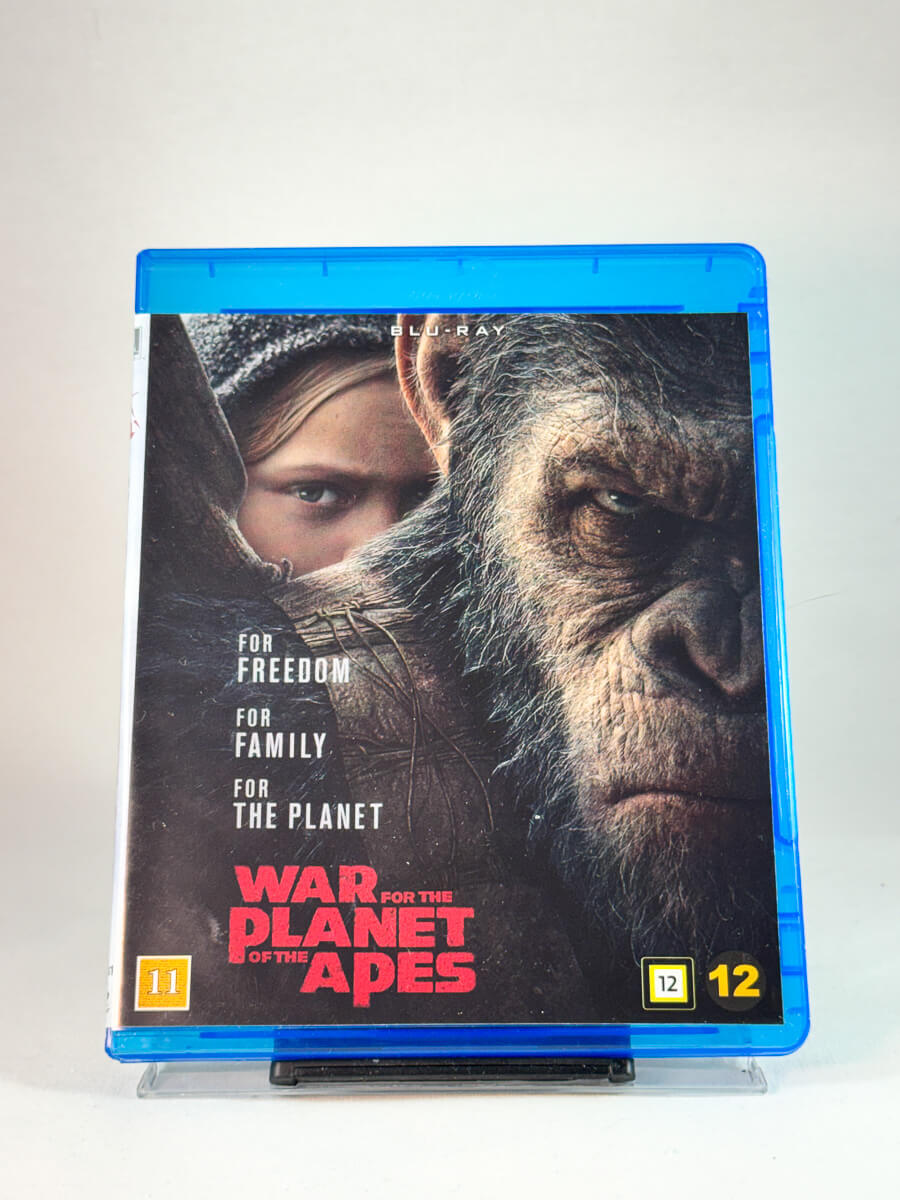 Forside av cover til War for the Planet of the Apes, brukt Blu-ray hos Brukbar Film