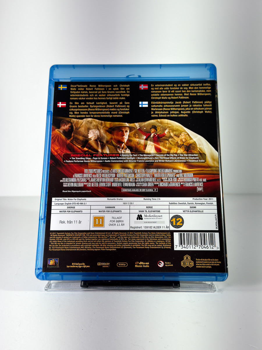 Bakside av cover til Water for Elephants på Blu-ray