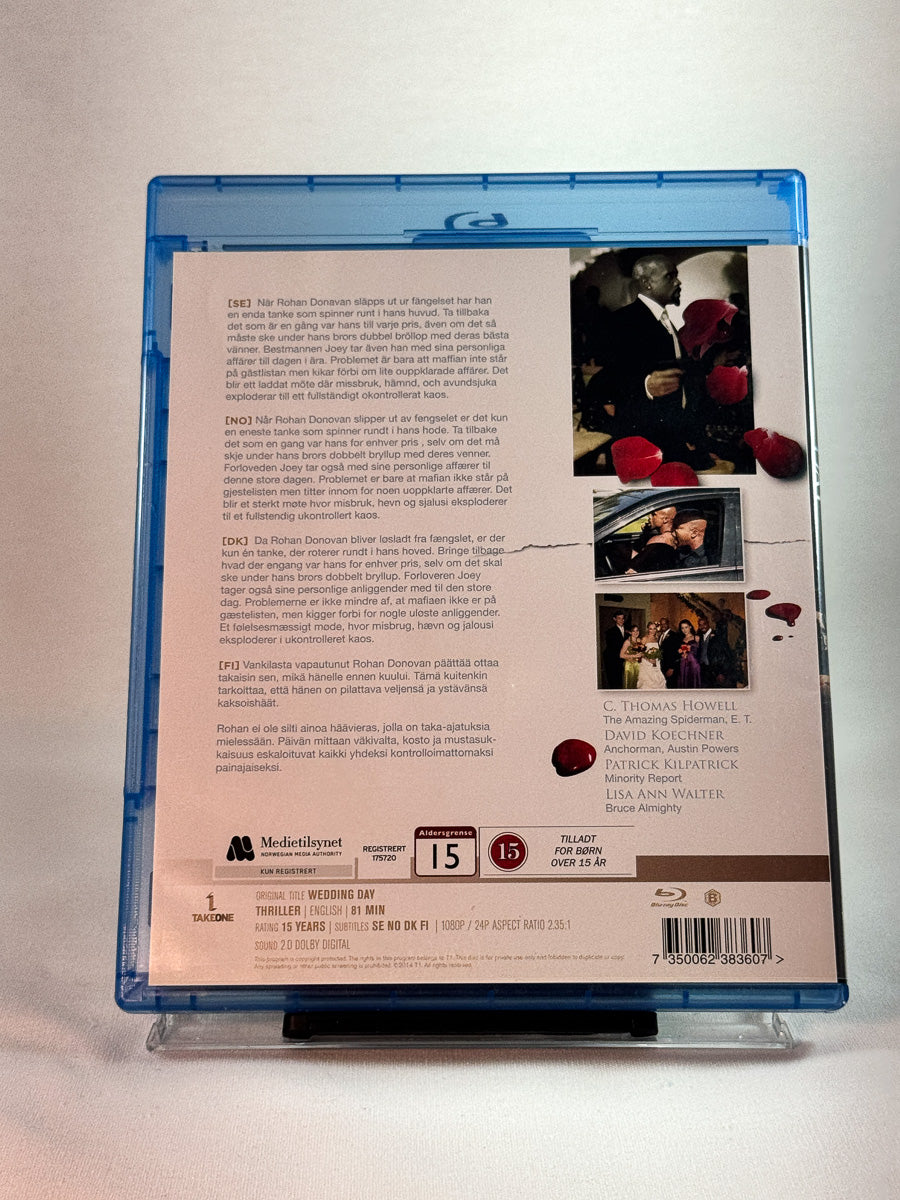 Bakside av cover til Wedding Day, brukt Blu-ray hos Brukbar Film