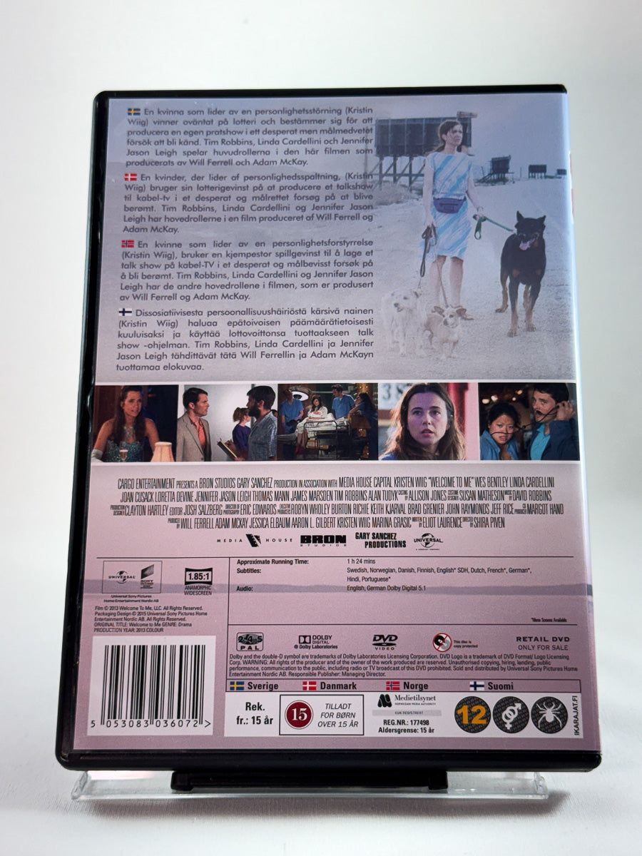 Bakside av cover til Welcome to Me, bruktfilm hos nettbutikken Brukbar Film