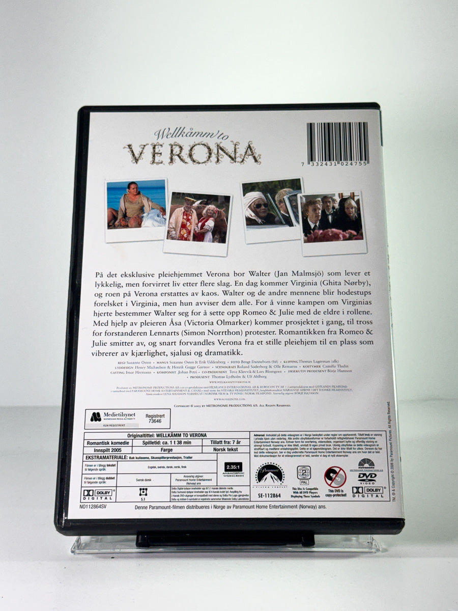Bakside av cover til wellkåmm to verona, brukt DVD hos Brukbar Film