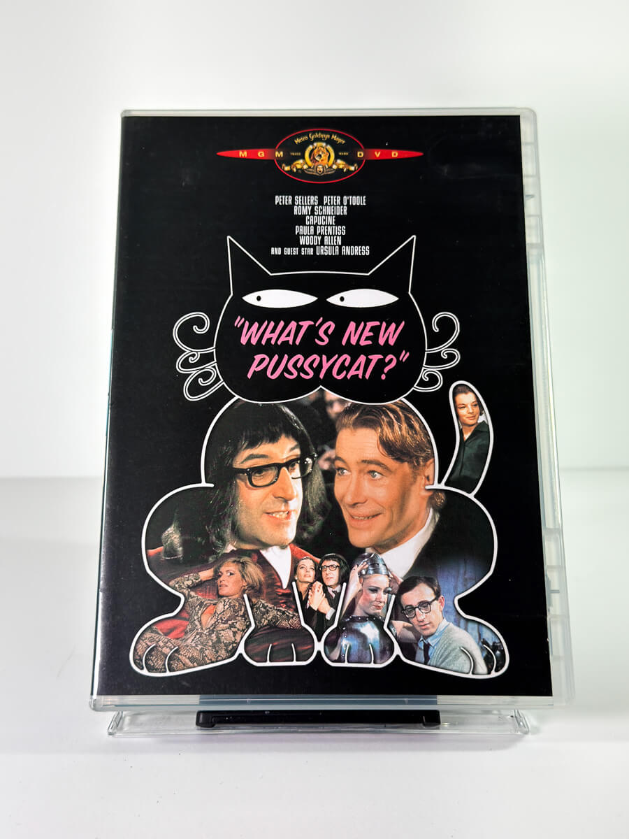 Forside av cover til What’s New Pussycat?, brukt DVD hos Brukbar Film