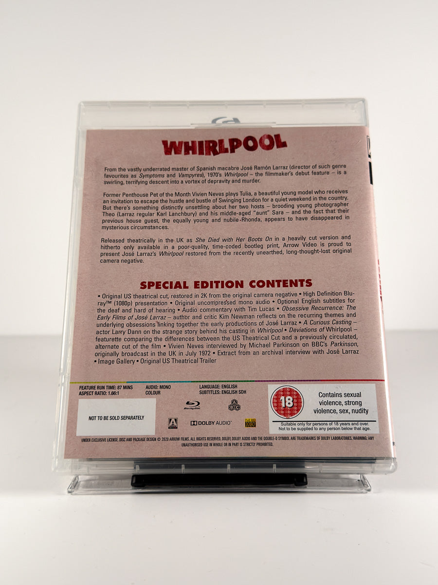 Bakside av cover til Whirlpool på Blu-ray