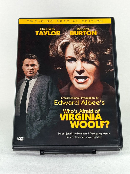 DVD-forside til filmen Who’s Afraid of Virginia Woolf?
Originalt cover brukt for produktbilde i nettbutikken Brukbar Film