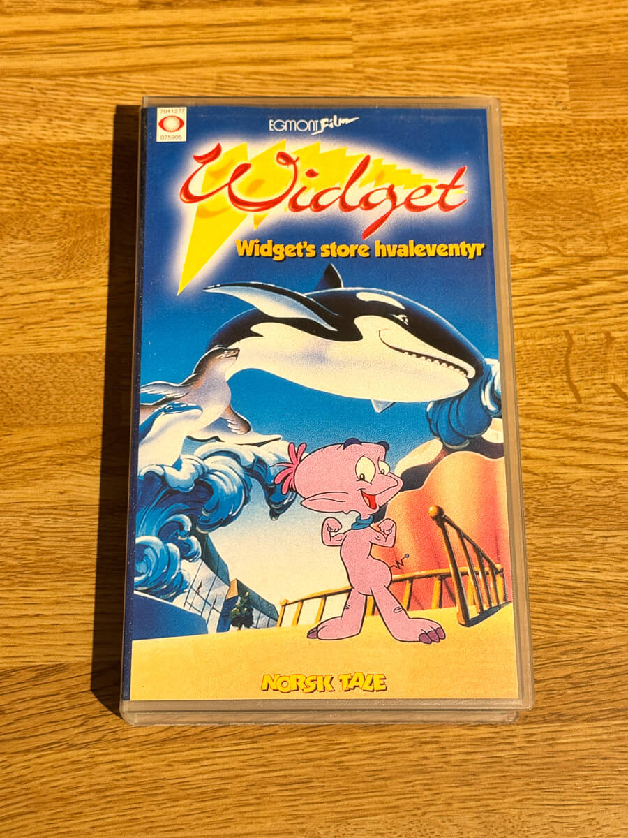 Forside av cover til Widget – Widget’s store hvaleventyr på VHS