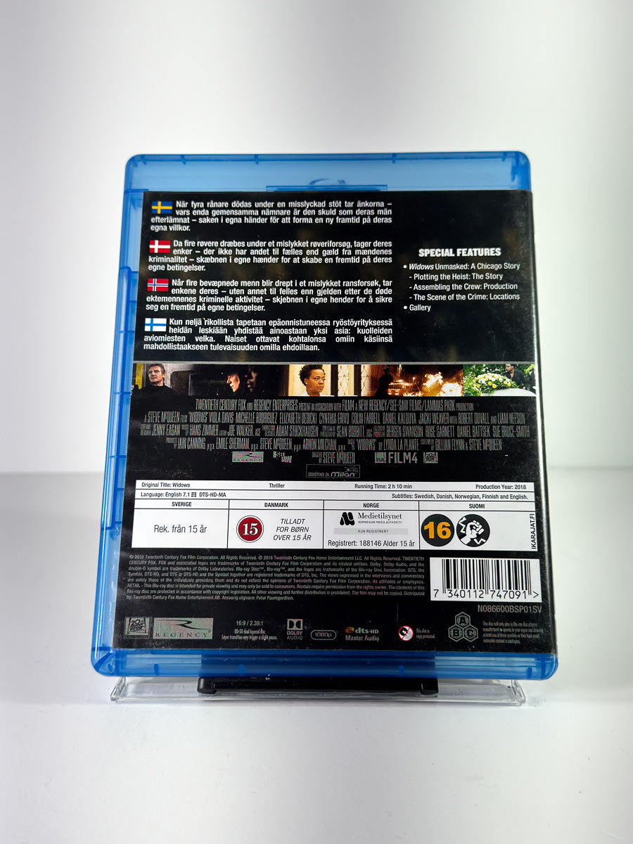 Bakside av cover til Widows på Blu-ray