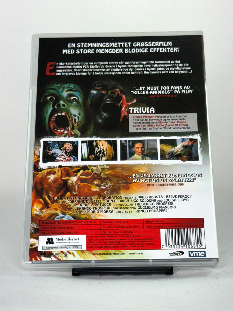 DVD-cover-bakside til filmen Wild Beasts – Brukt DVD fra nettbutikken Brukbar Film