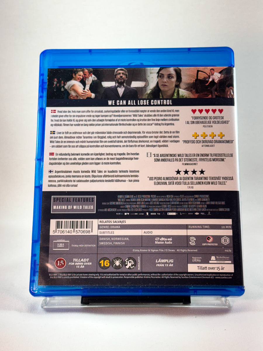 Bakside av cover til Wild Tales, brukt Blu-ray hos Brukbar Film
