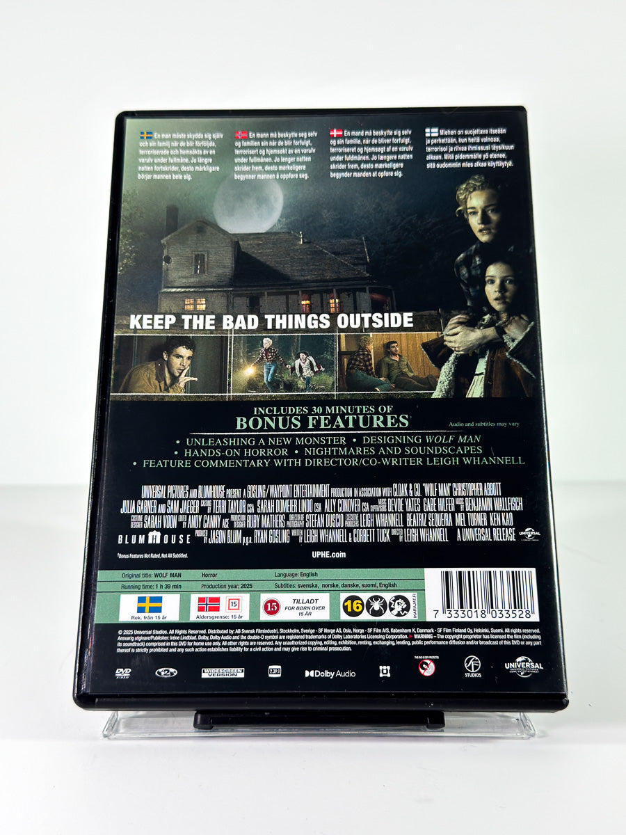 Bakside av cover til Wolf Man på DVD