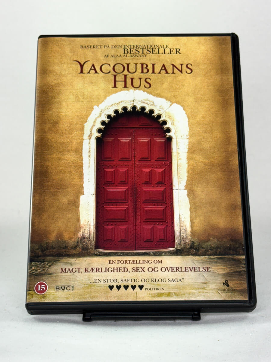 Brukt DVD-film Yacoubians Hus – forside av cover, kjøp originale brukte filmer på DVD og Blu-ray hos Brukbar Film